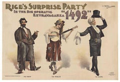 Original Rice's Surprise Party "1492" Antique theatrical poster