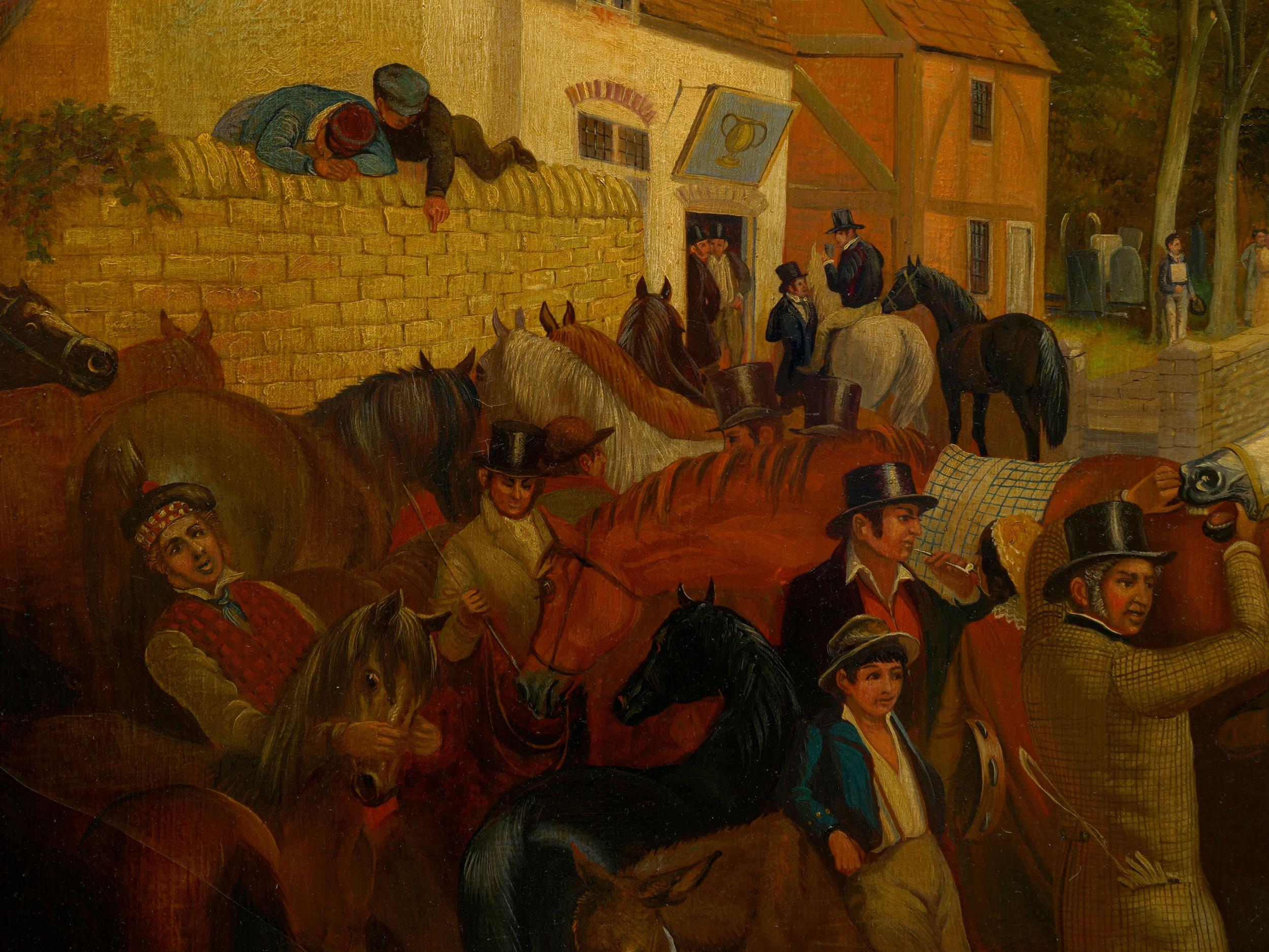 “Barnet Fair” '1845' Antique English Oil Painting of Horses by Thomas Smythe 4