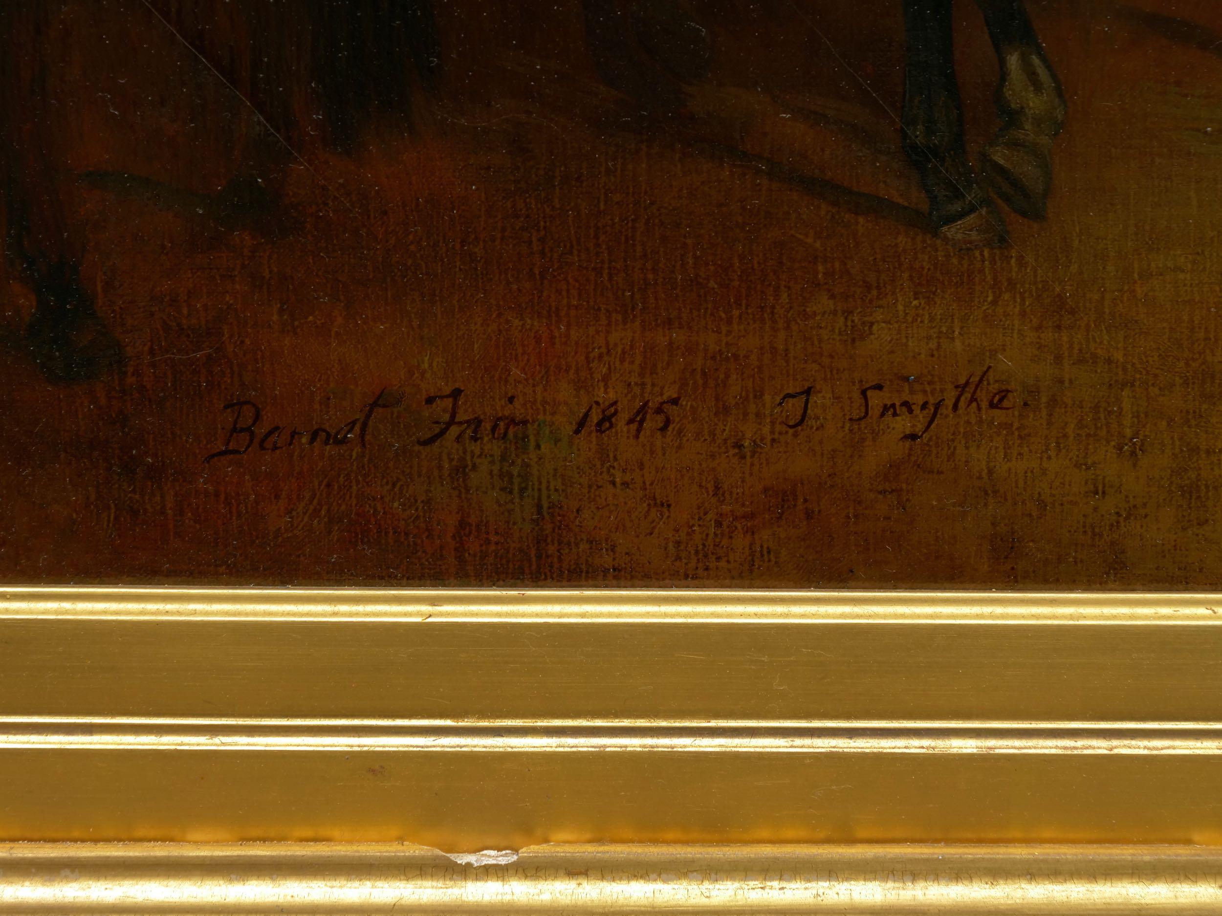 “Barnet Fair” '1845' Antique English Oil Painting of Horses by Thomas Smythe 9