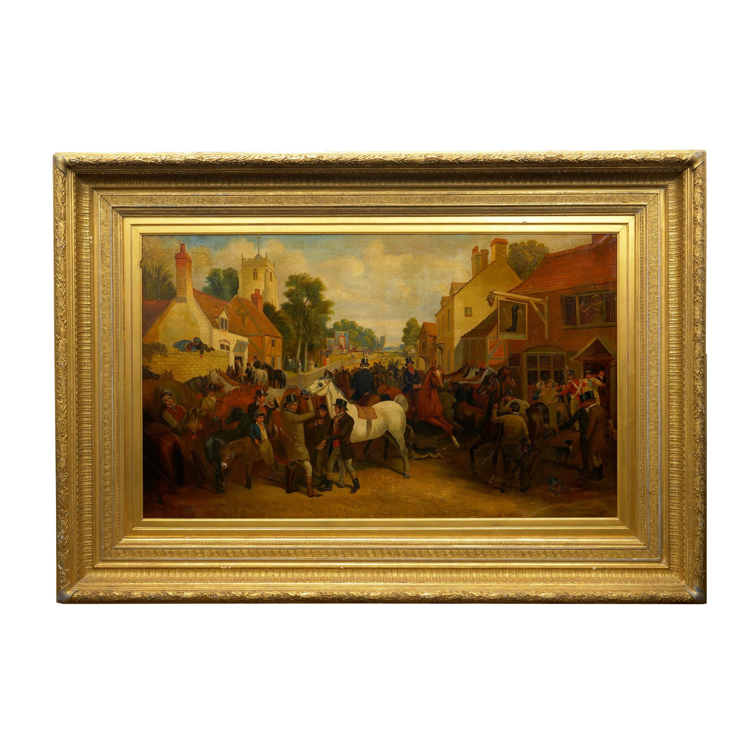 A very substantial work by Thomas Smythe, unusually large in dimension compared to the majority of work he completed for the public, the vivid and lively scene is executed in oil on canvas and captures the annual Barnet Fair as it happened in