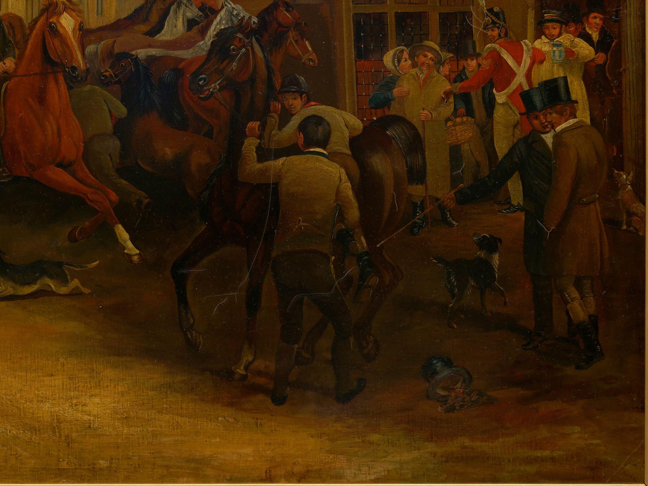 Canvas “Barnet Fair” '1845' Antique English Oil Painting of Horses by Thomas Smythe