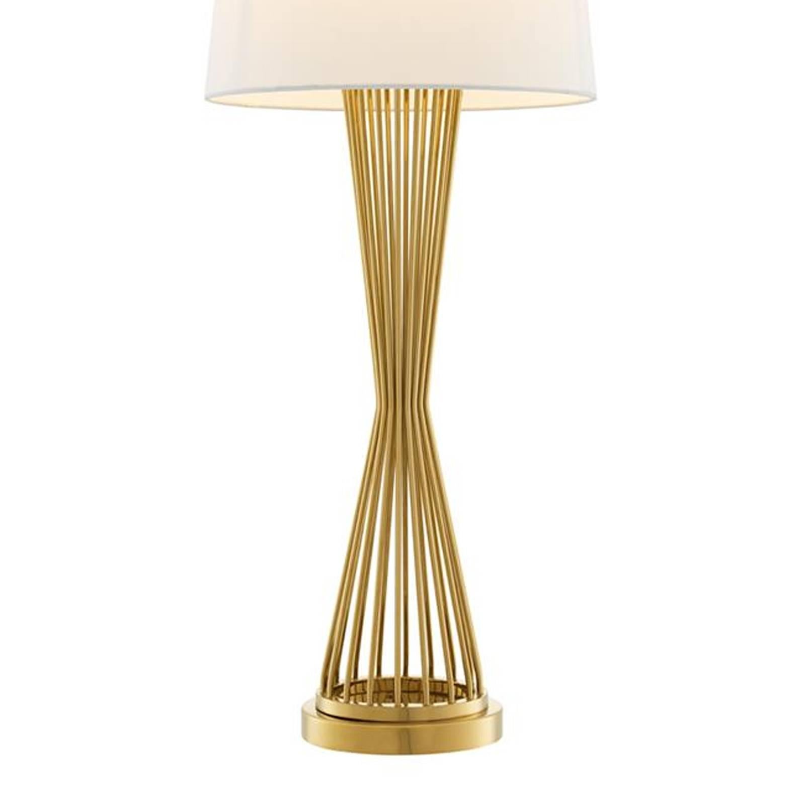 Polished Barnet Table Lamp in Gold or Nickel Finish For Sale