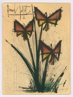 Buffet Bernard - Lithographie signée du milieu du XXe siècle, Pensees