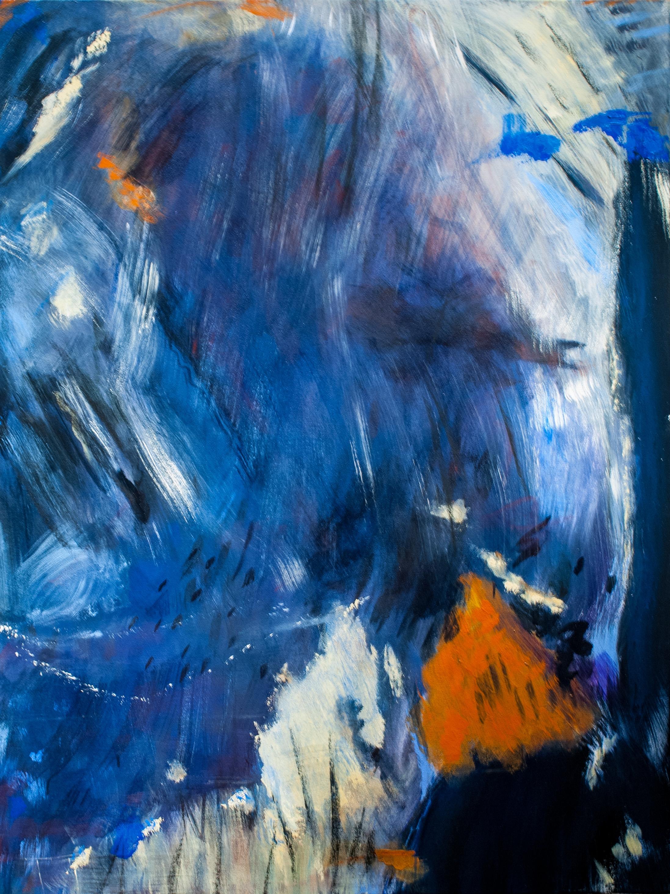 Barnett Suskind Abstract Painting - Ephemeral Blue, Painting, Acrylic on Canvas