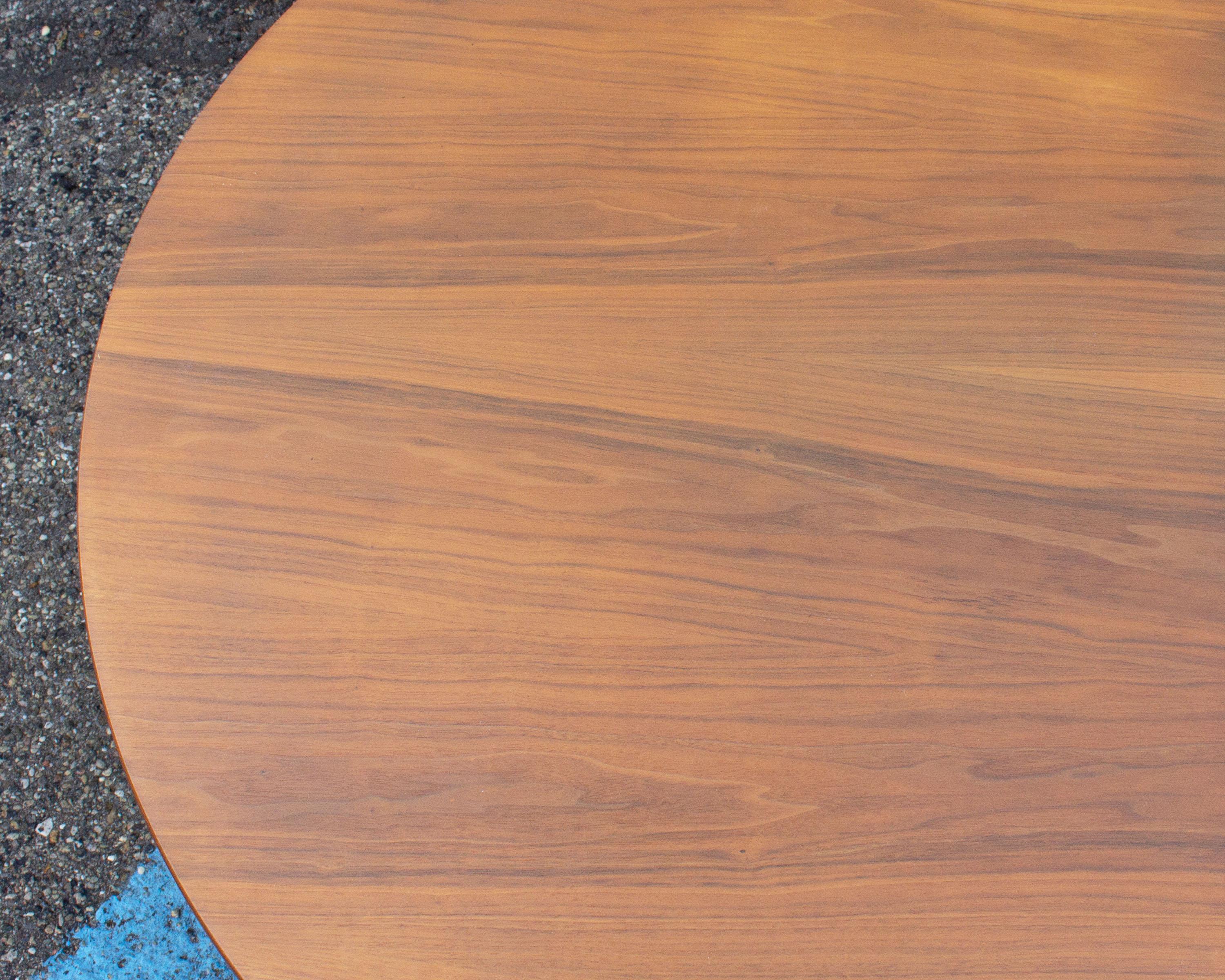 American Barney Flagg Drexel “Parallel” Coffee Walnut and Leather Table