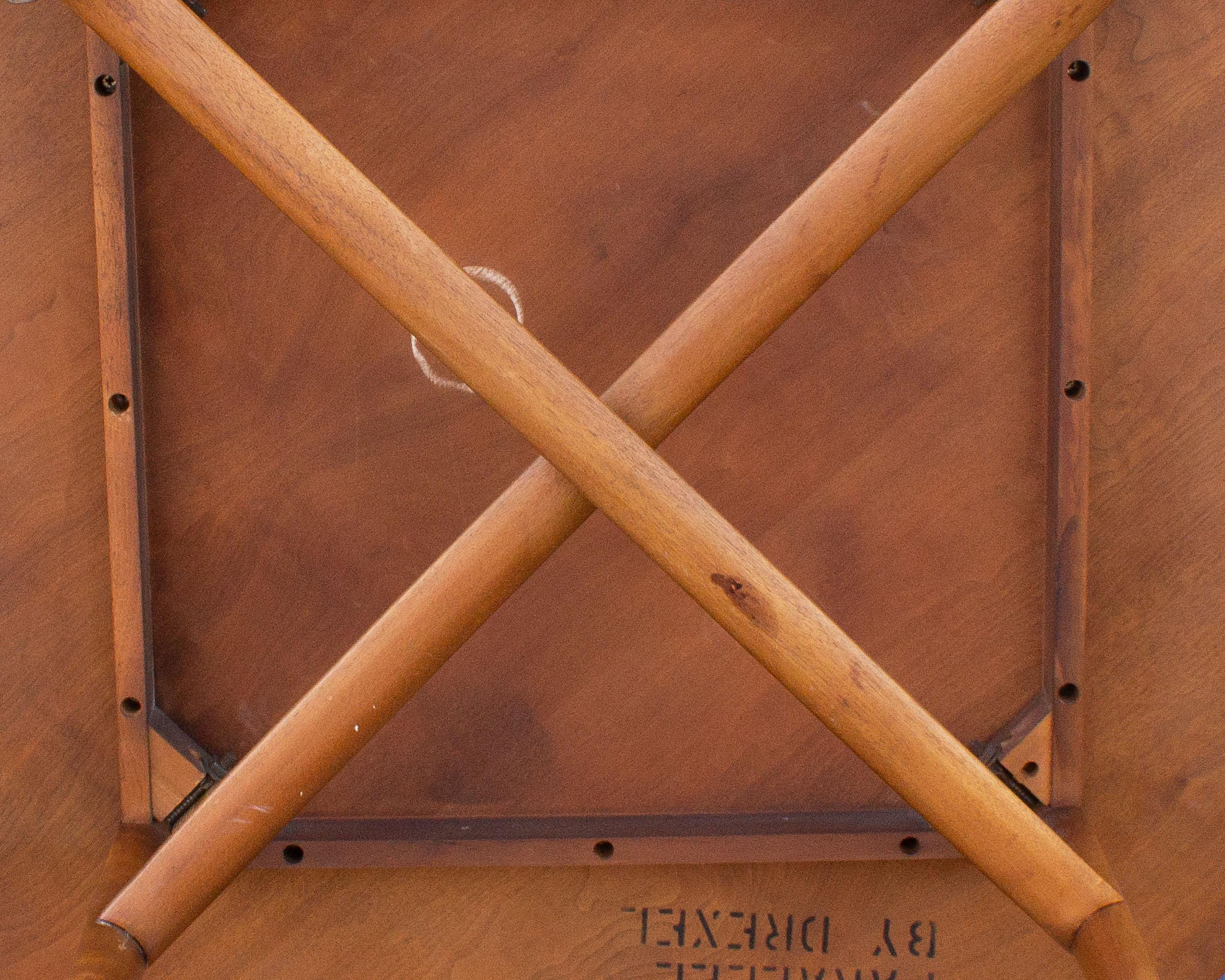 Barney Flagg Drexel “Parallel” Coffee Walnut and Leather Table 1