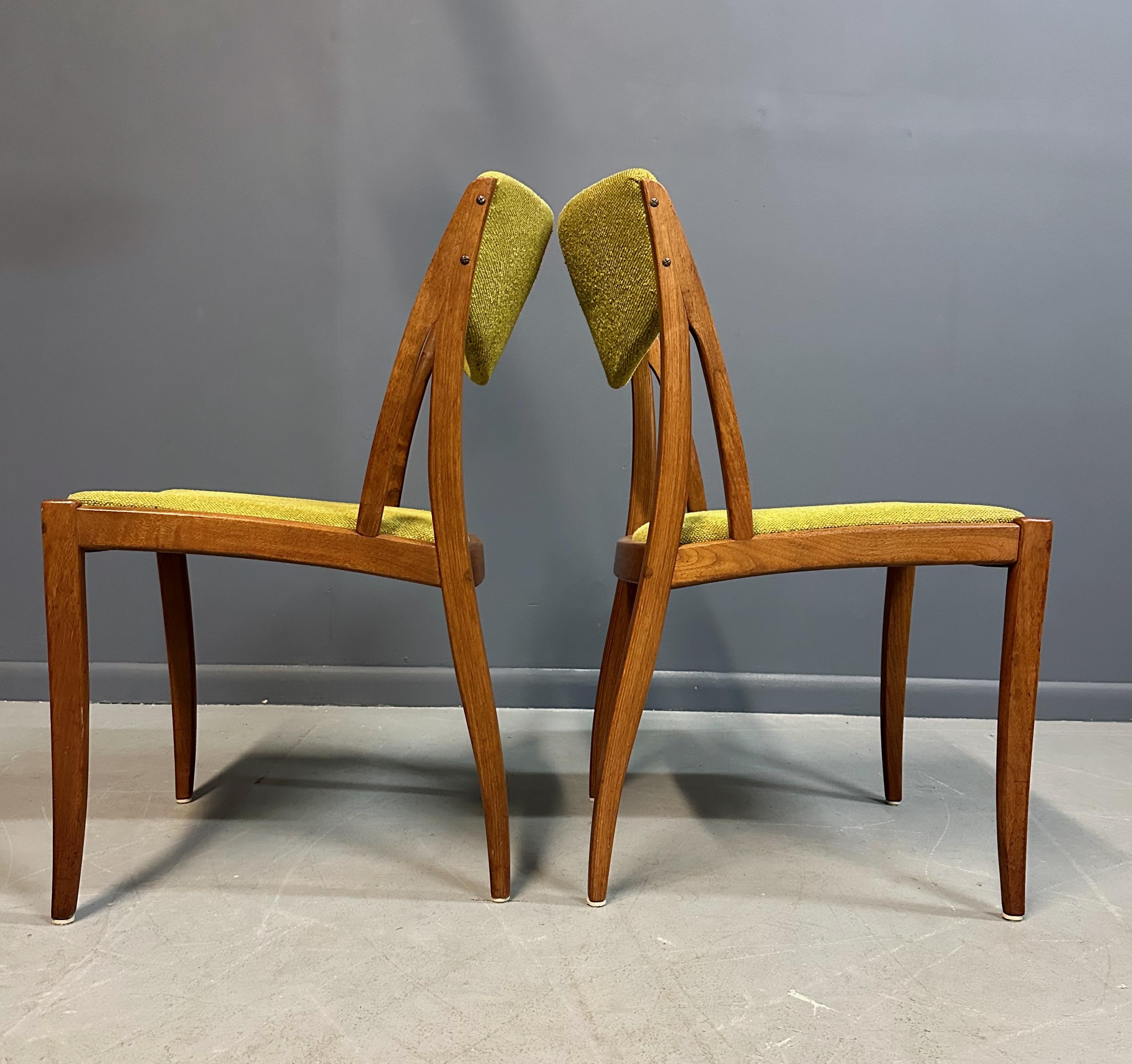 Walnut Barney Flagg for Drexel Midcentury Dining Chairs set of Four