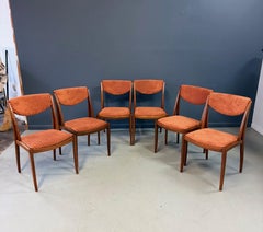 Barney Flagg for Drexel Midcentury Walnut Dining Chairs set of Six