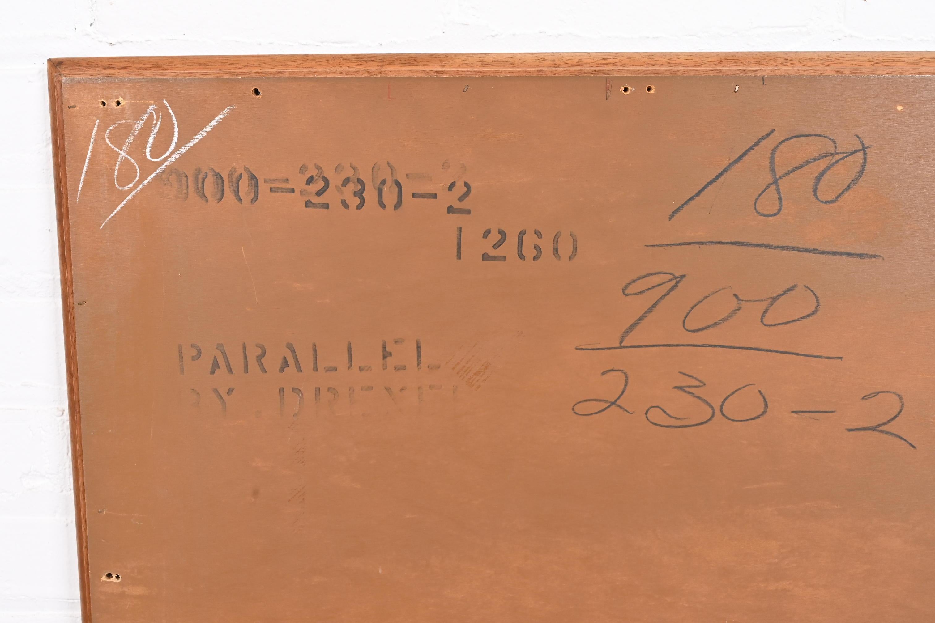 Barney Flagg for Drexel Parallel Mid-Century Modern Cherry Framed Large Mirror 4