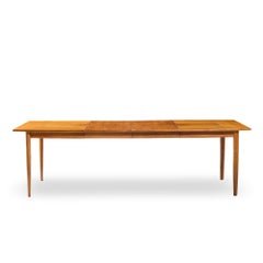 Barney Flagg for Drexel Parallel Walnut Expanding Dining Table with 2 Leaves