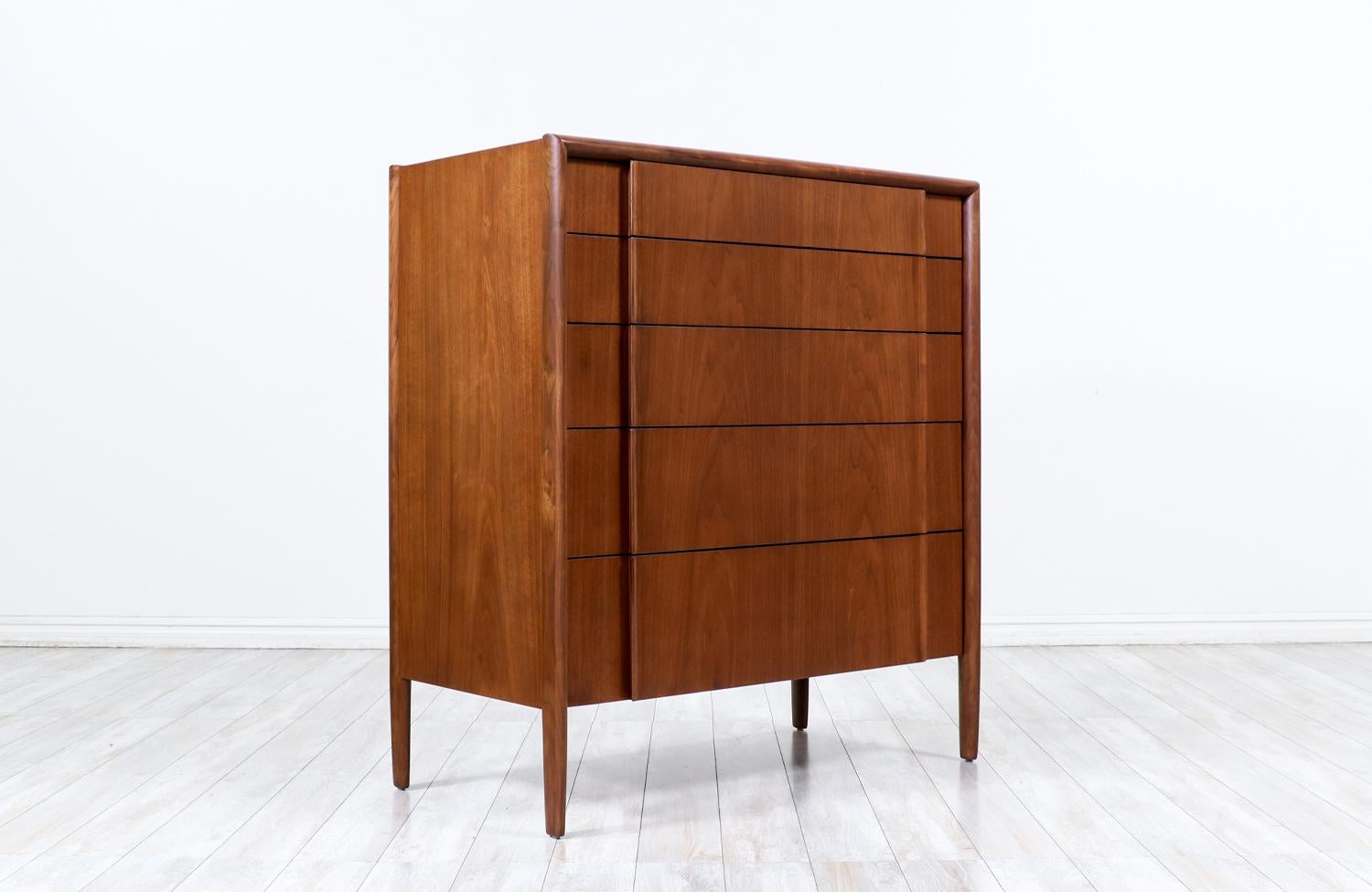 Barney Flagg Walnut Chest of Drawer Dresser for Drexel

________________________________________

Transforming a piece of Mid-Century Modern furniture is like bringing history back to life, and we take this journey with passion and precision. With
