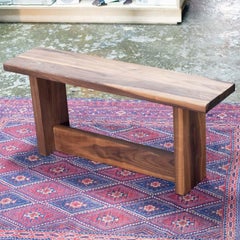 Barney Solid Walnut Side Bench