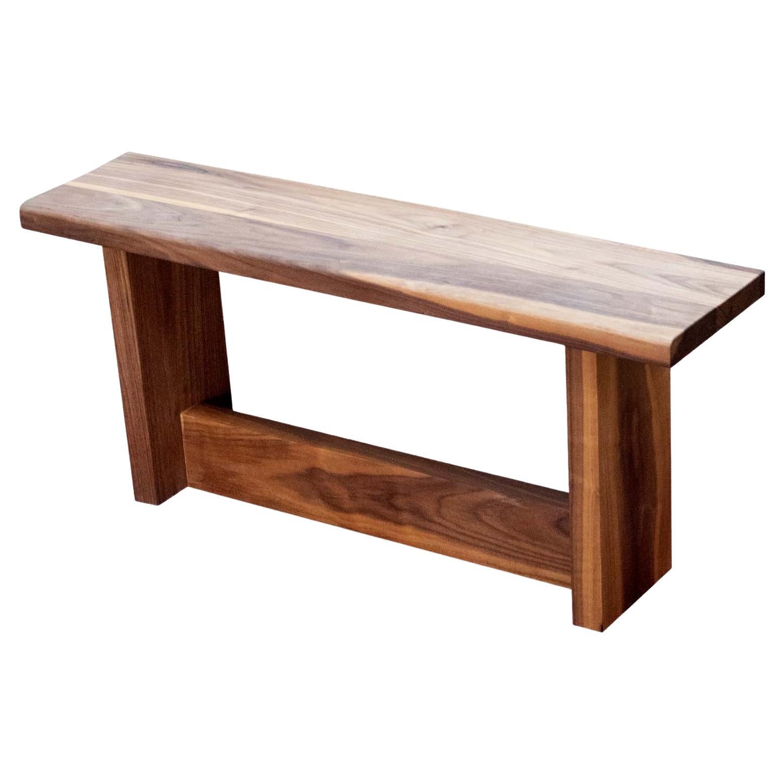 Barney Solid Walnut Side Bench For Sale