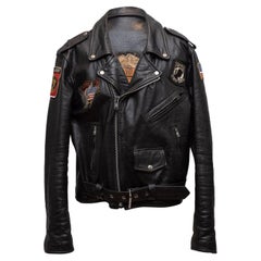 Barney's Black New York Leather Moto Jacket