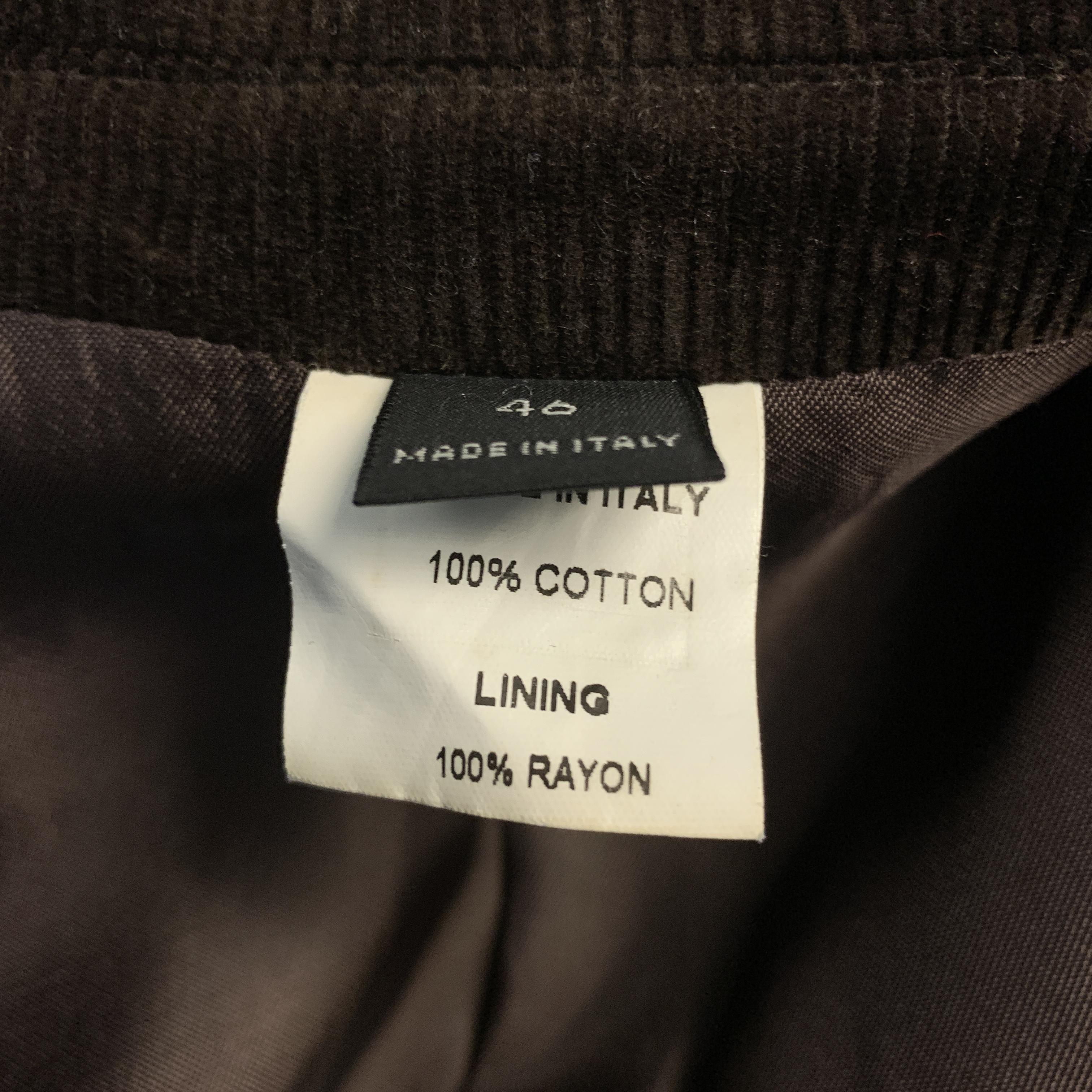 BARNEY'S CO-OP Size 36 Black Corduroy Cotton Notch Lapel Sport Coat In Excellent Condition In San Francisco, CA