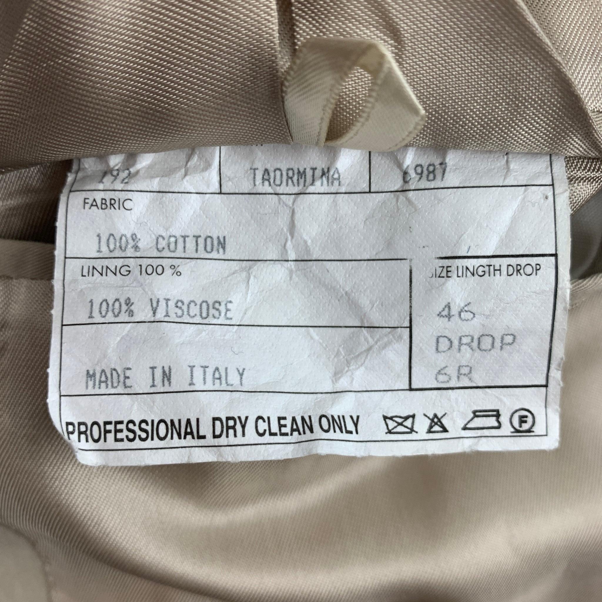 Men's BARNEY'S CO-OP Size 36 Khaki Cotton Notch Lapel Sport Coat