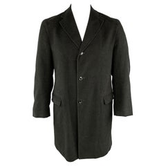 Vintage BARNEY
S NEW YORK 42 Black Cotton Notch Lapel Long Coat