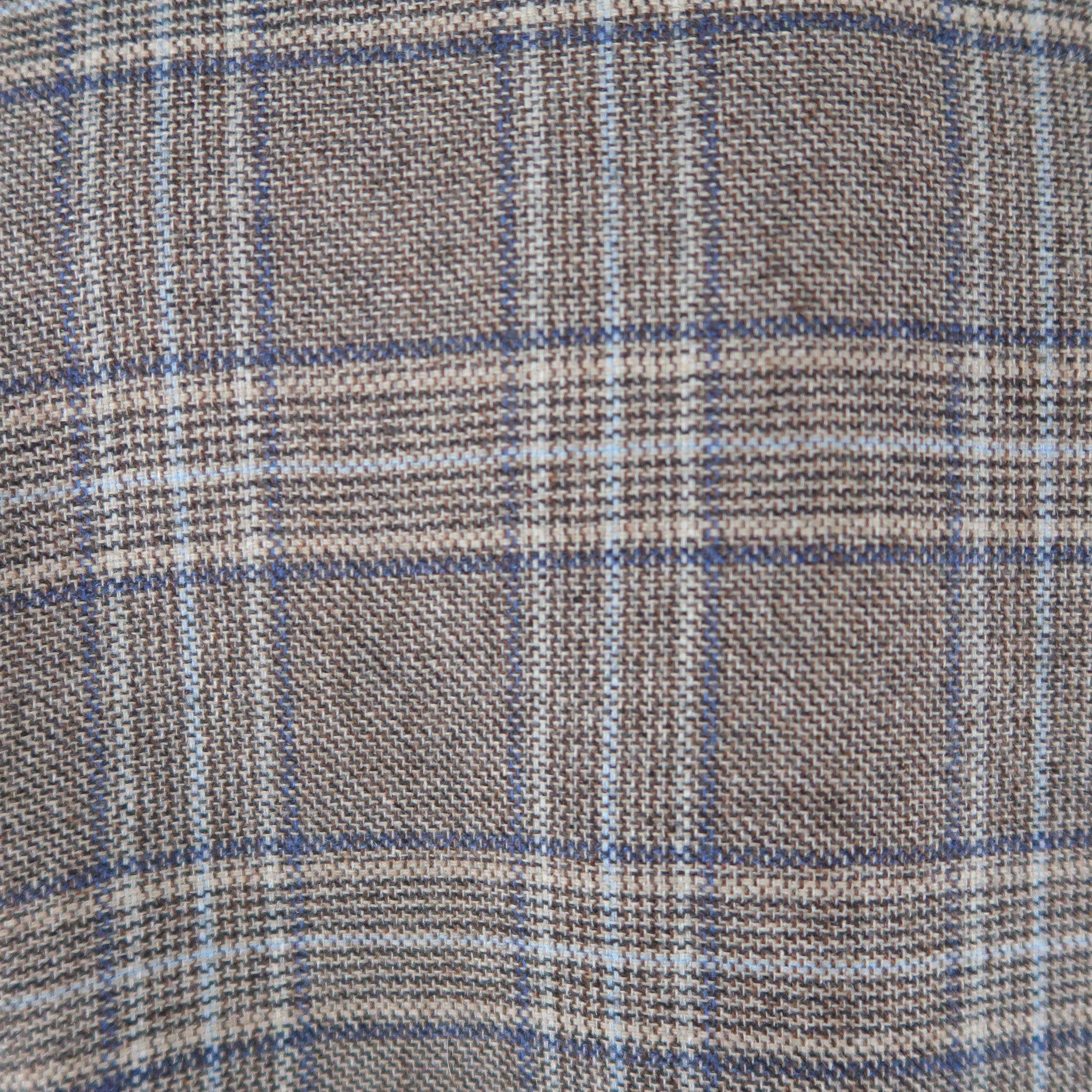 Gray BARNEY'S NEW YORK 44 Regular Brown Plaid Cashmere Notch Lapel Sport Coat