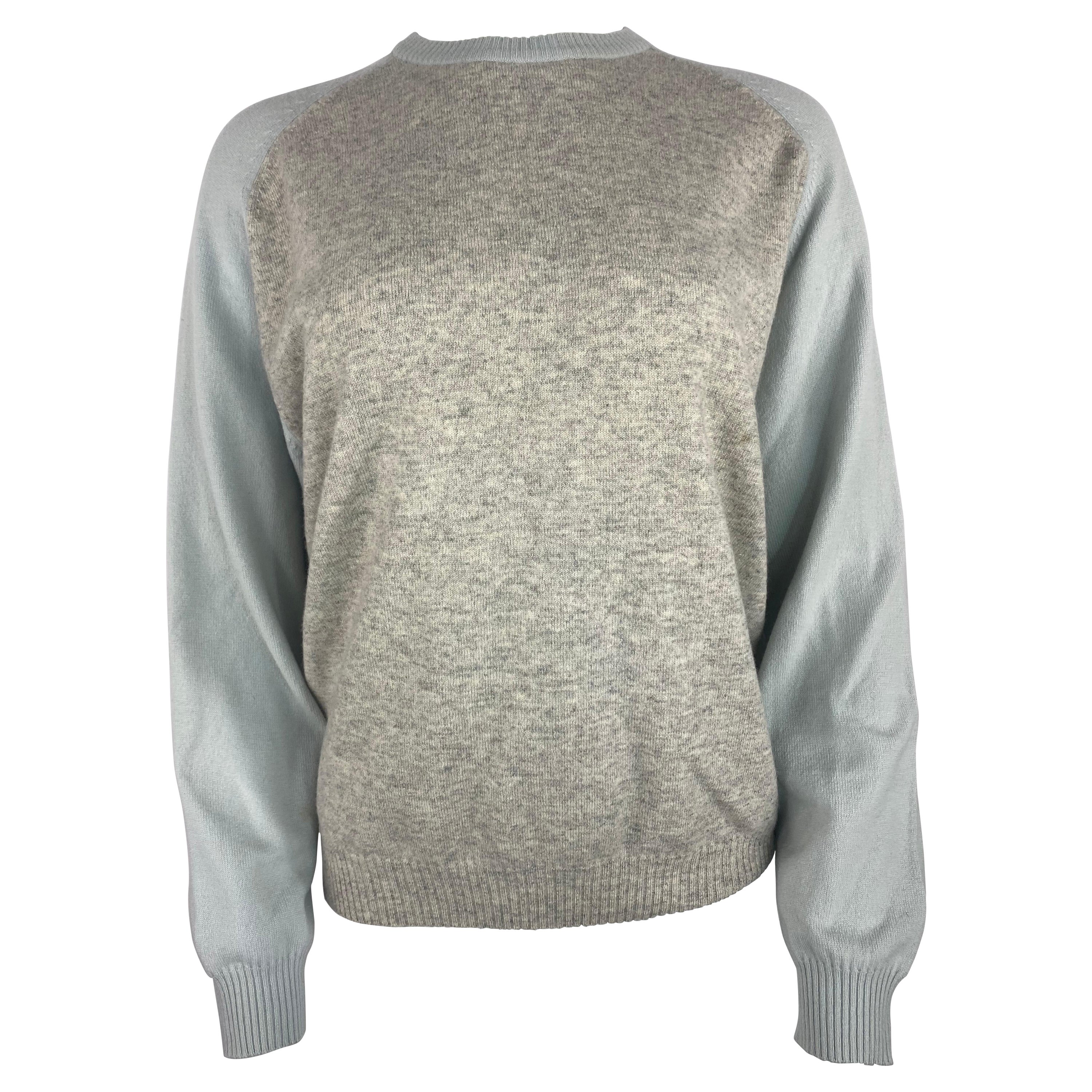 Barney's New York Andrea Fenzi Pullover in Babyblau und Grau