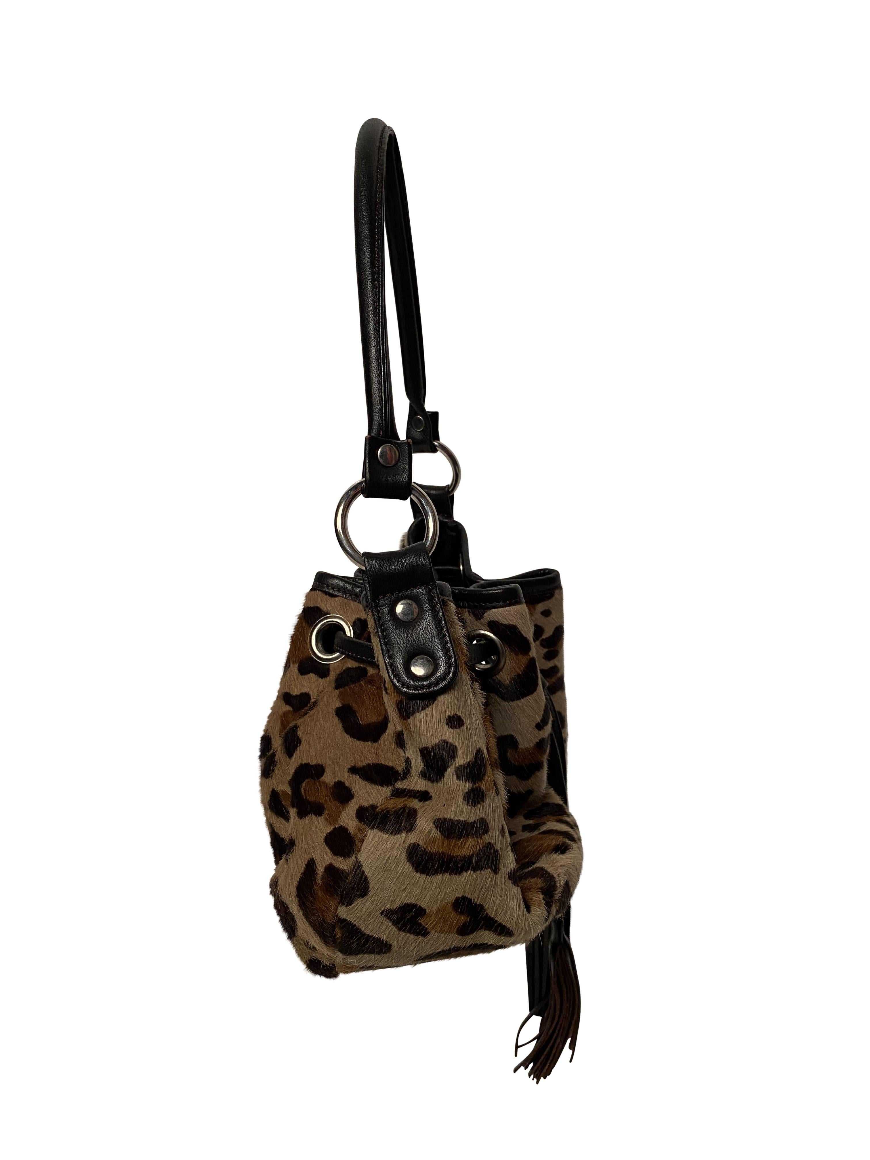 Barneys New York Leopard Print Handbag In Good Condition For Sale In Melbourne, Victoria