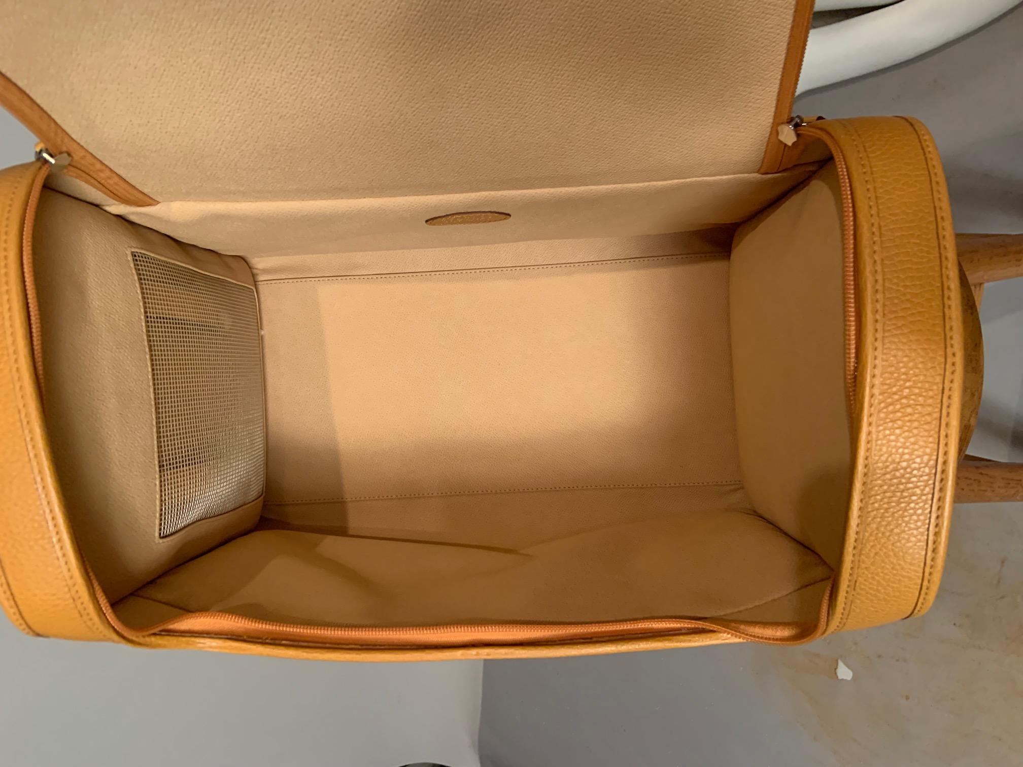 Barneys New York Natural Tan Leather Pet Carrier Never Used In New Condition In New Hope, PA