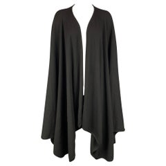 Used BARNEY'S NEW YORK One Size Black Knitted Merino Wool Poncho