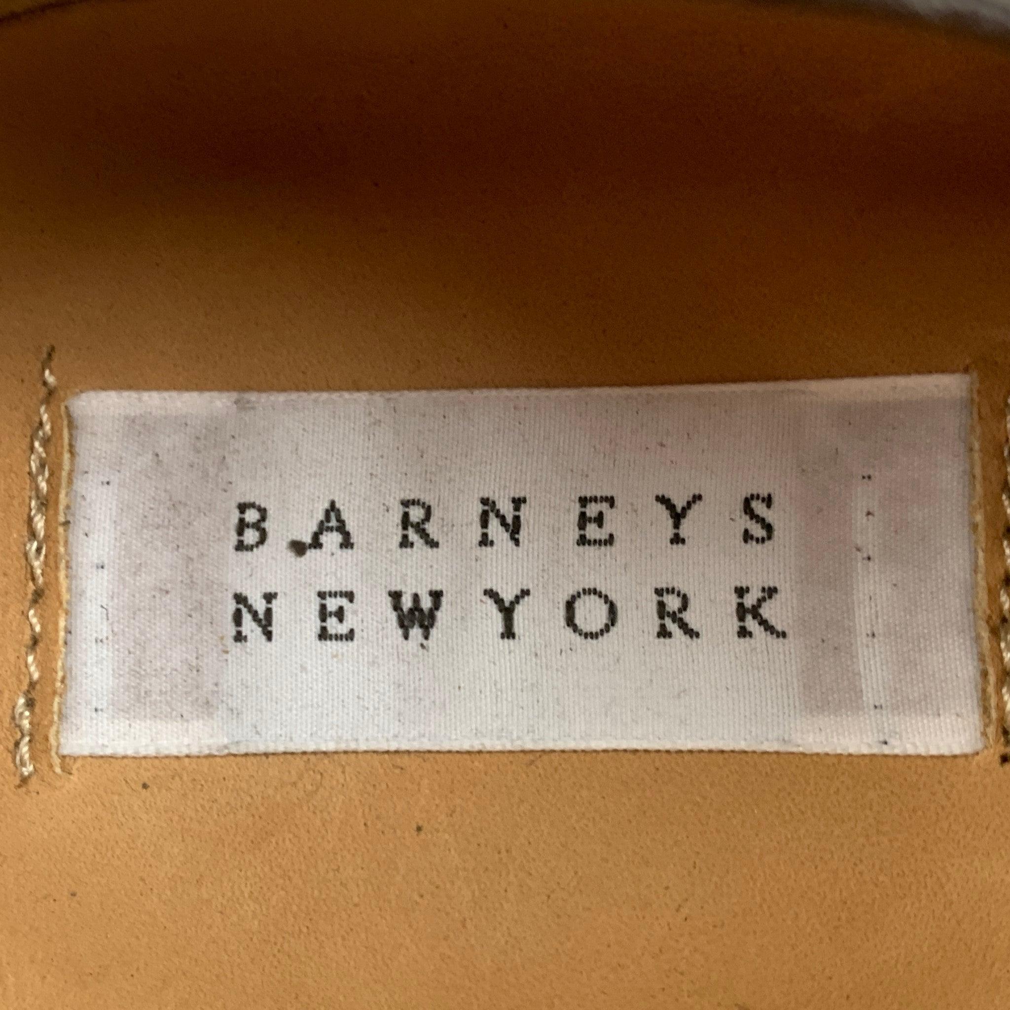 BARNEYS NEW YORK Size 11 Brown Antique Leather Lace Up Shoes 3