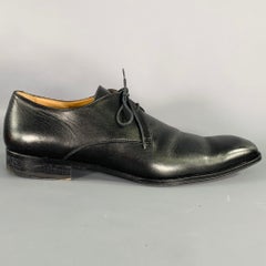 BARNEY'S NEW YORK : chaussures derby à lacets en cuir noir, taille 13