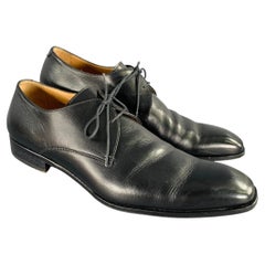 BARNEY'S NEW YORK : chaussures derby à lacets en cuir noir, taille 13