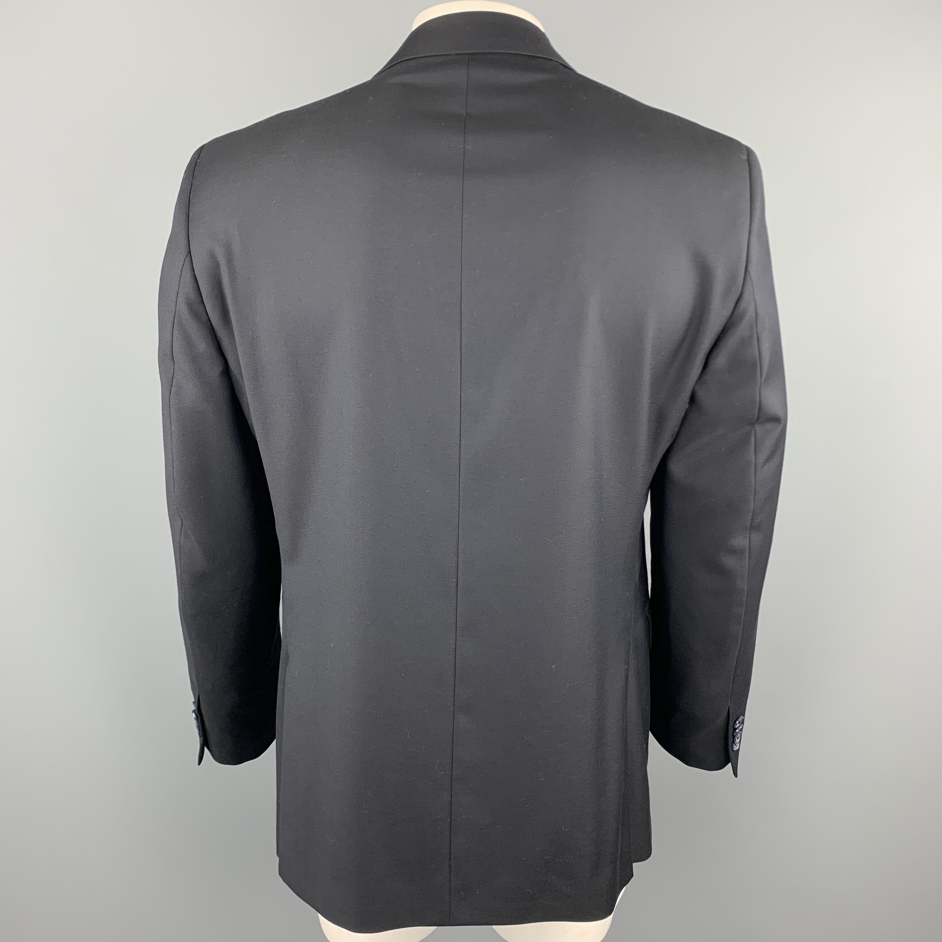 Men's BARNEYS NEW YORK Size 42 Regular Black Wool Notch Lapel Sport Coat