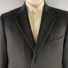 Barneys New York Taille 44 Manteau de sport en cachemire Loro Piana noir à revers échancré