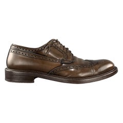 BARNEY'S NEW YORK Size 8.5 Brown Antique Leather Wingtip Lace Up Brogues