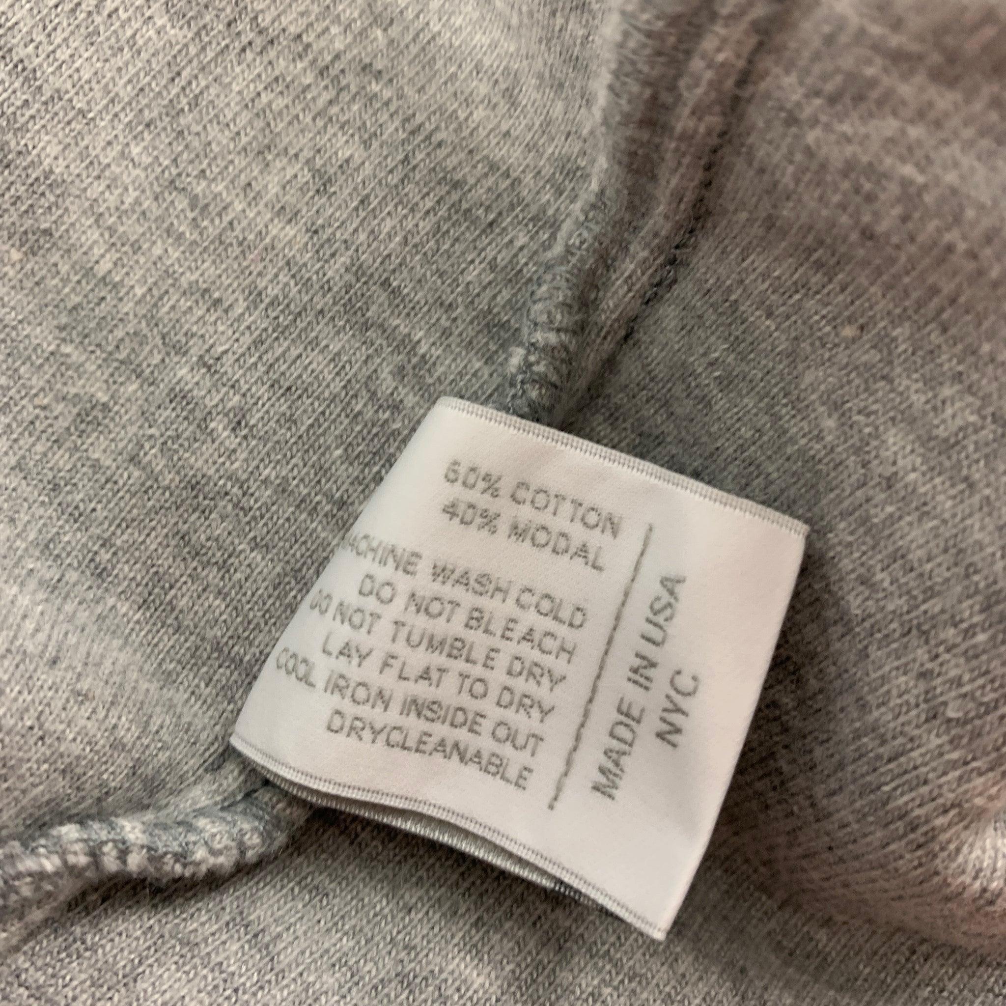 BARNEY'S NEW YORK Size L Grey Cotton Modal Sweatshirt In Good Condition In San Francisco, CA