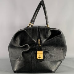 BARNEYS NEW YORK Size One Size Black Gold Crackled Leather Duffle Bags