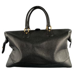 BARNEYS NEW YORK Size One Size Black Gold Crackled Leather Duffle Bags