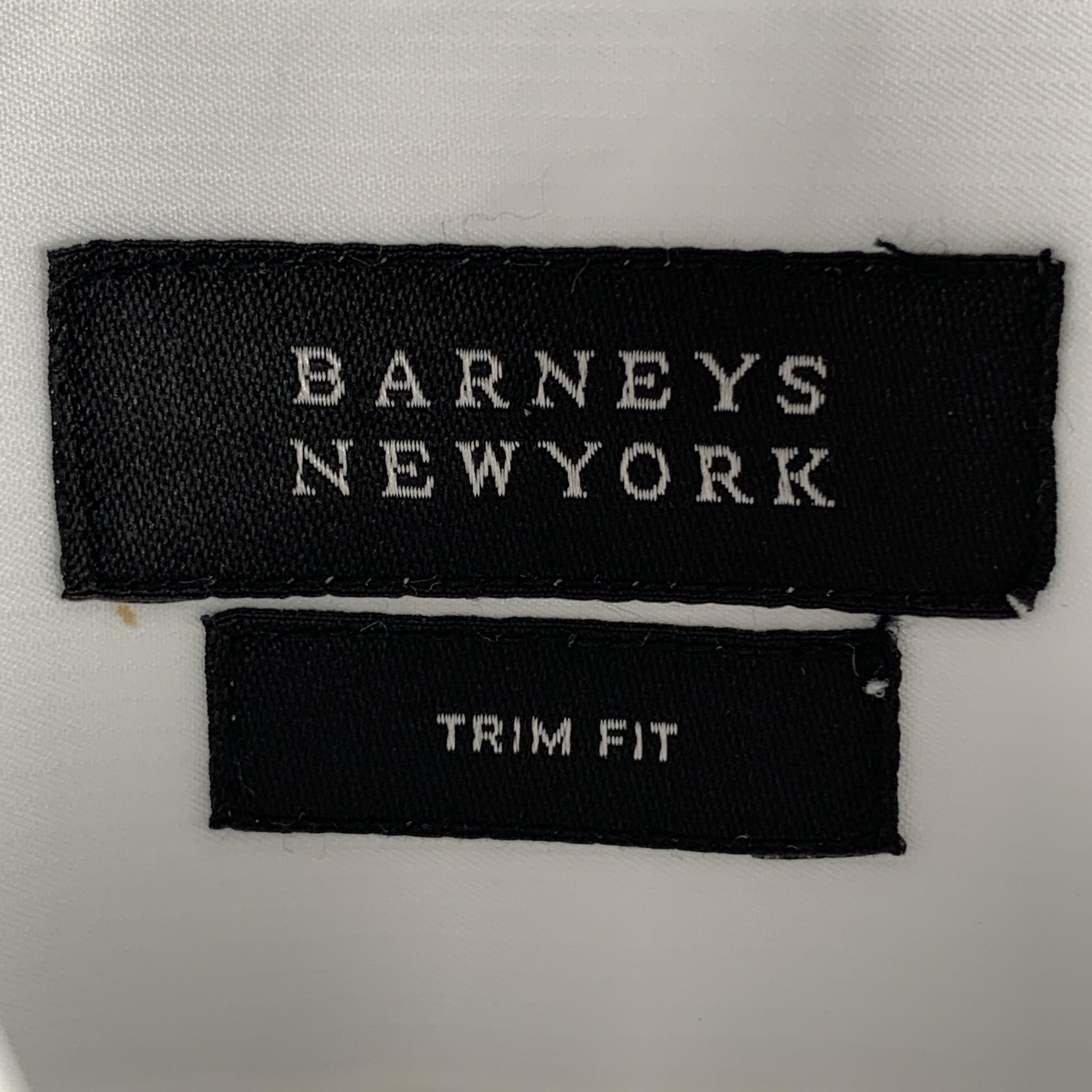 Gray BARNEY'S NEW YORK Size S White Cotton French Cuff Long Sleeve Shirt