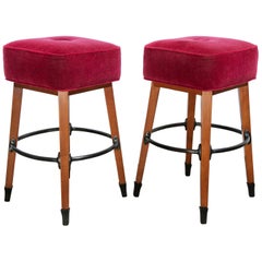 Used Barney's Stools in Clear Maple, Cast Aluminum and Mohair, Jordan Mozer USA, 1992