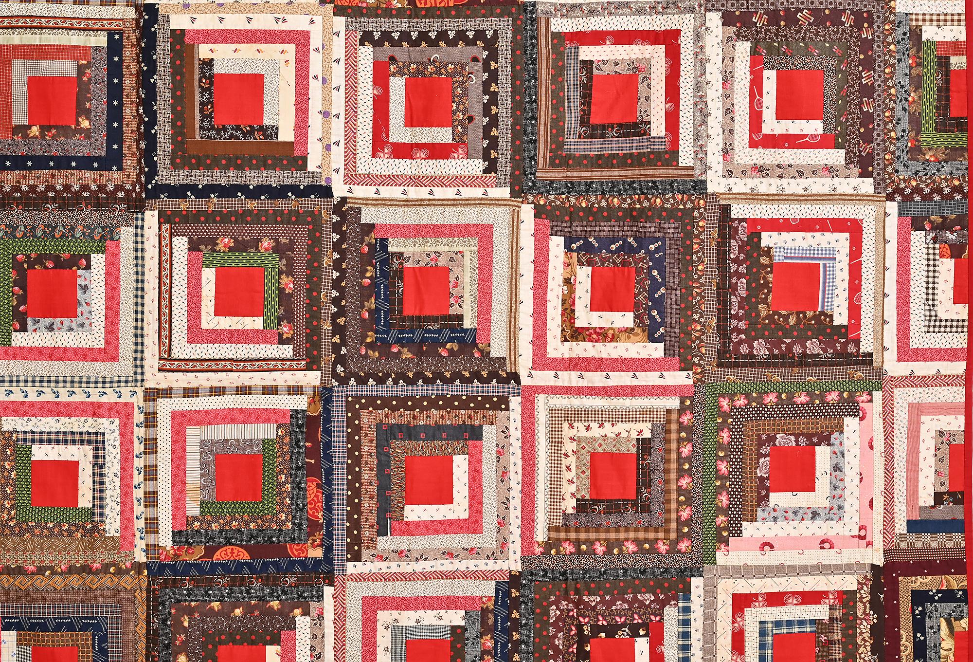 American Barnraising Log Cabin Quilt