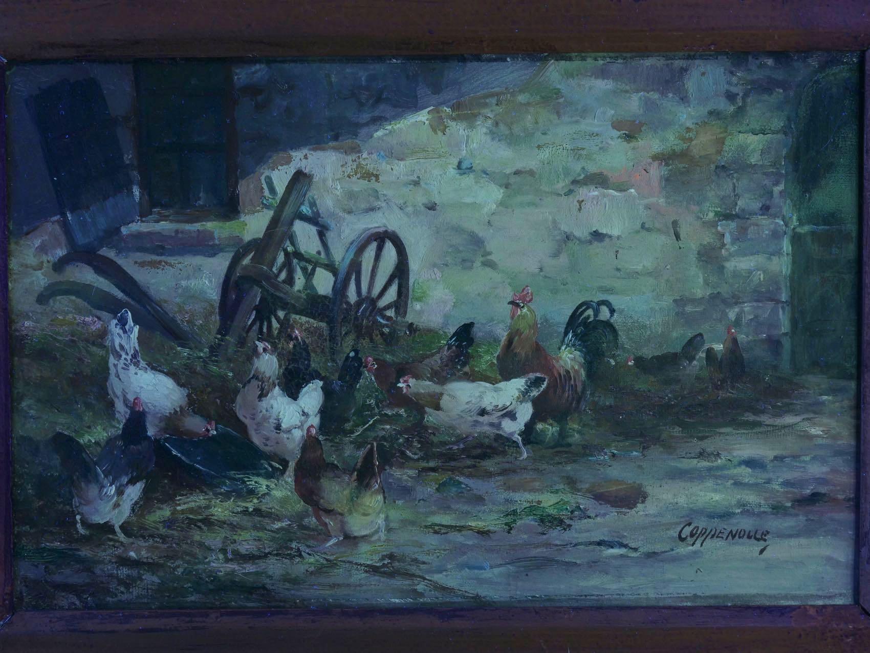 Barnyard Chickens Painting by Jacques van Coppenolle 9