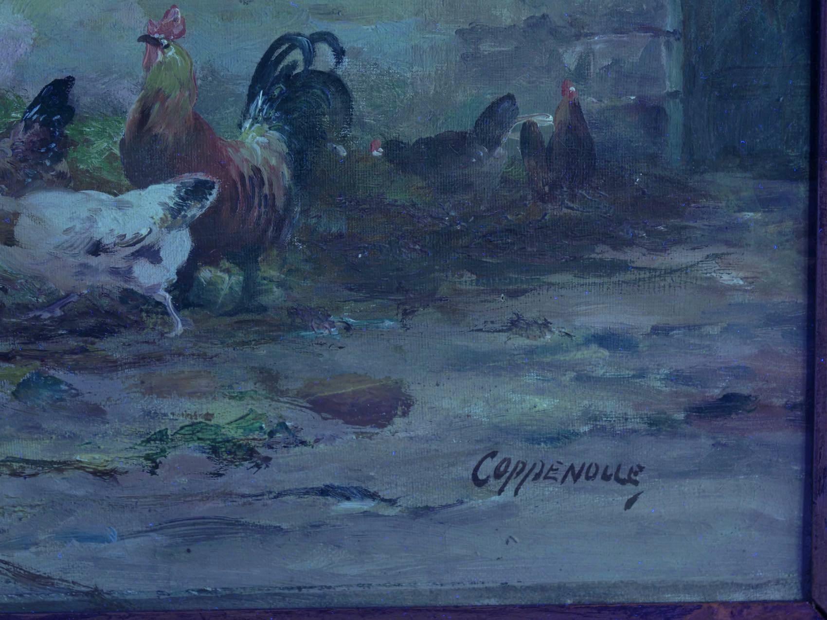 Barnyard Chickens Painting by Jacques van Coppenolle 11