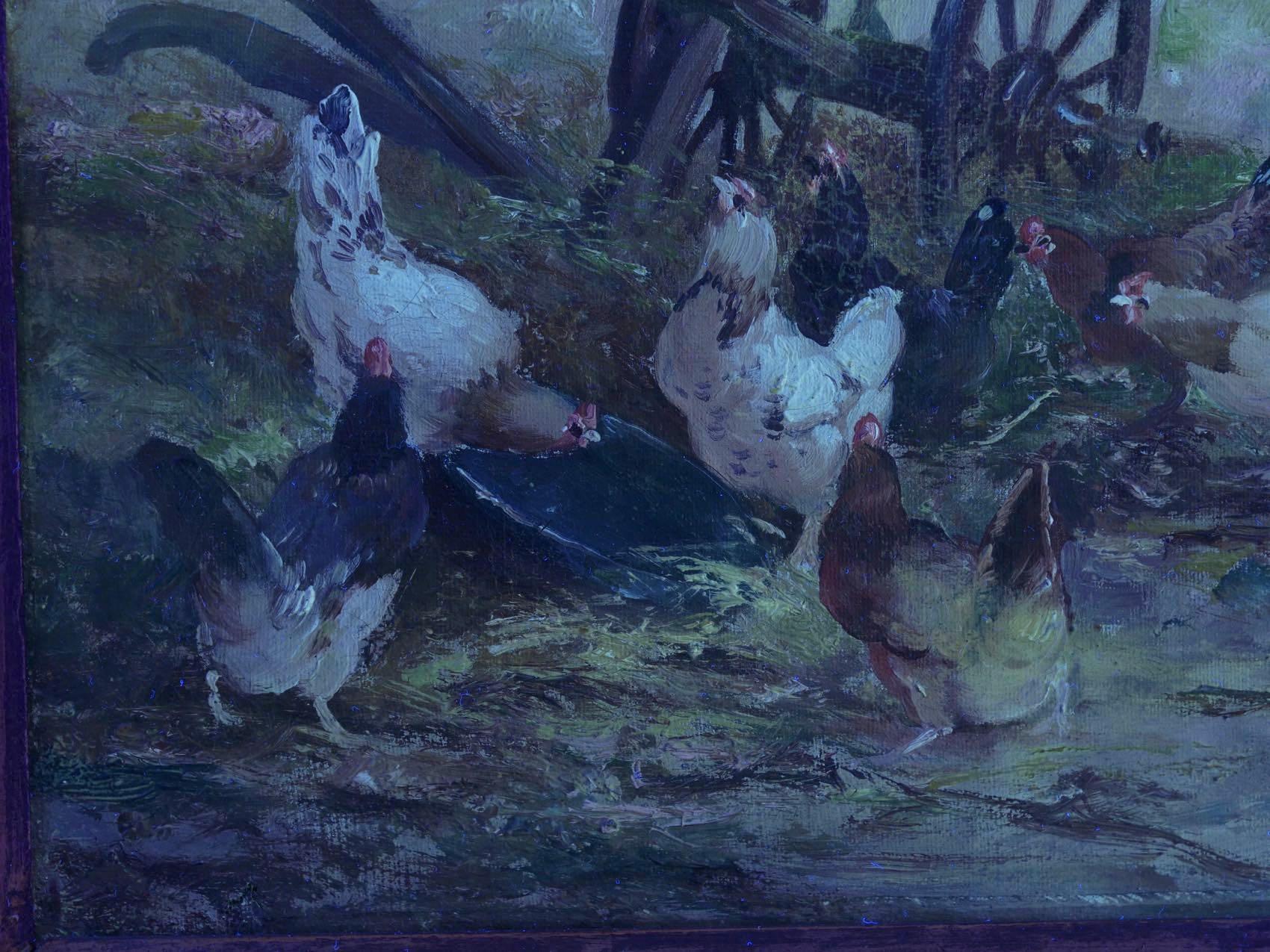 Barnyard Chickens Painting by Jacques van Coppenolle 12