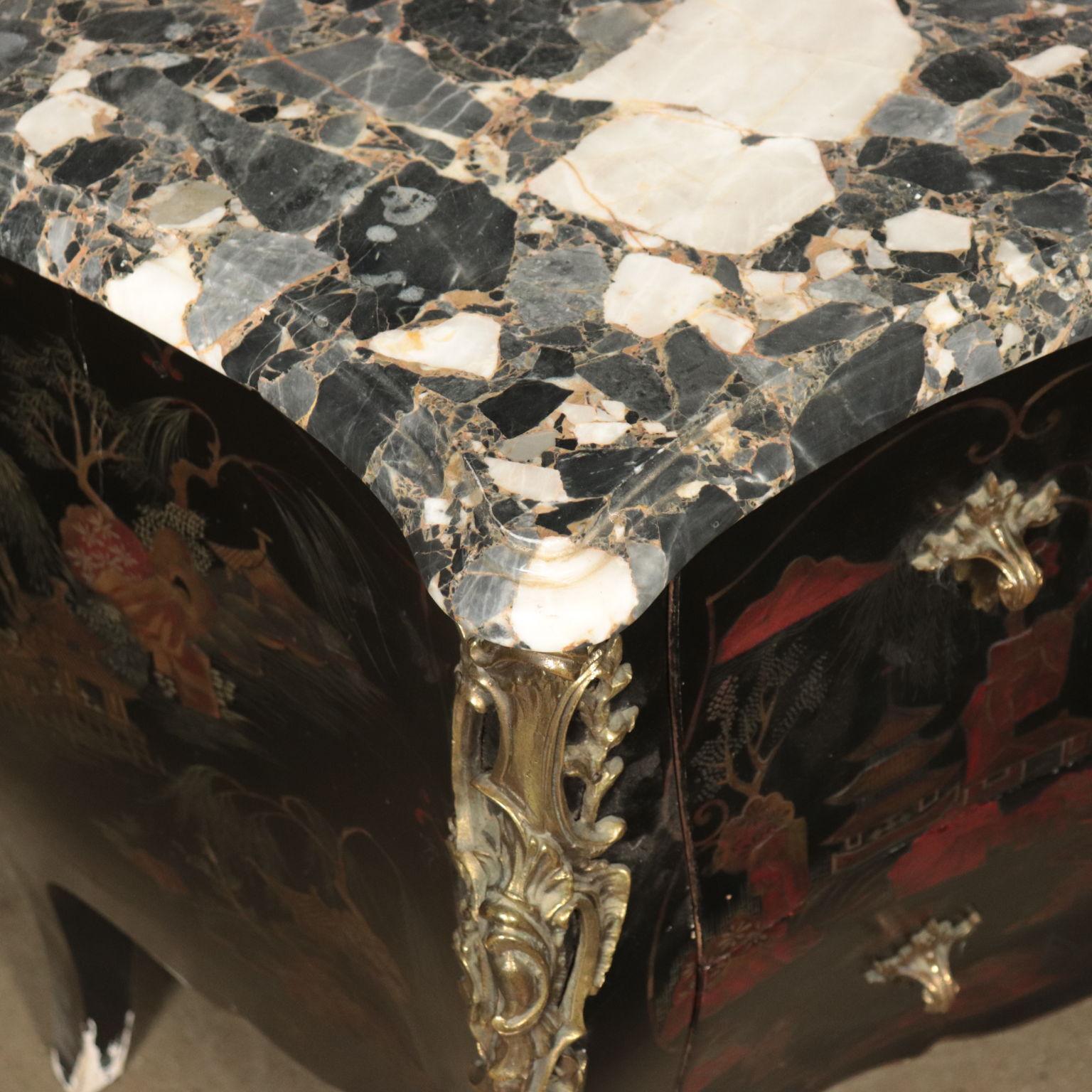 Barocchetto Chest of Drawers Marble, Italy, 20th Century In Fair Condition In Milano, IT