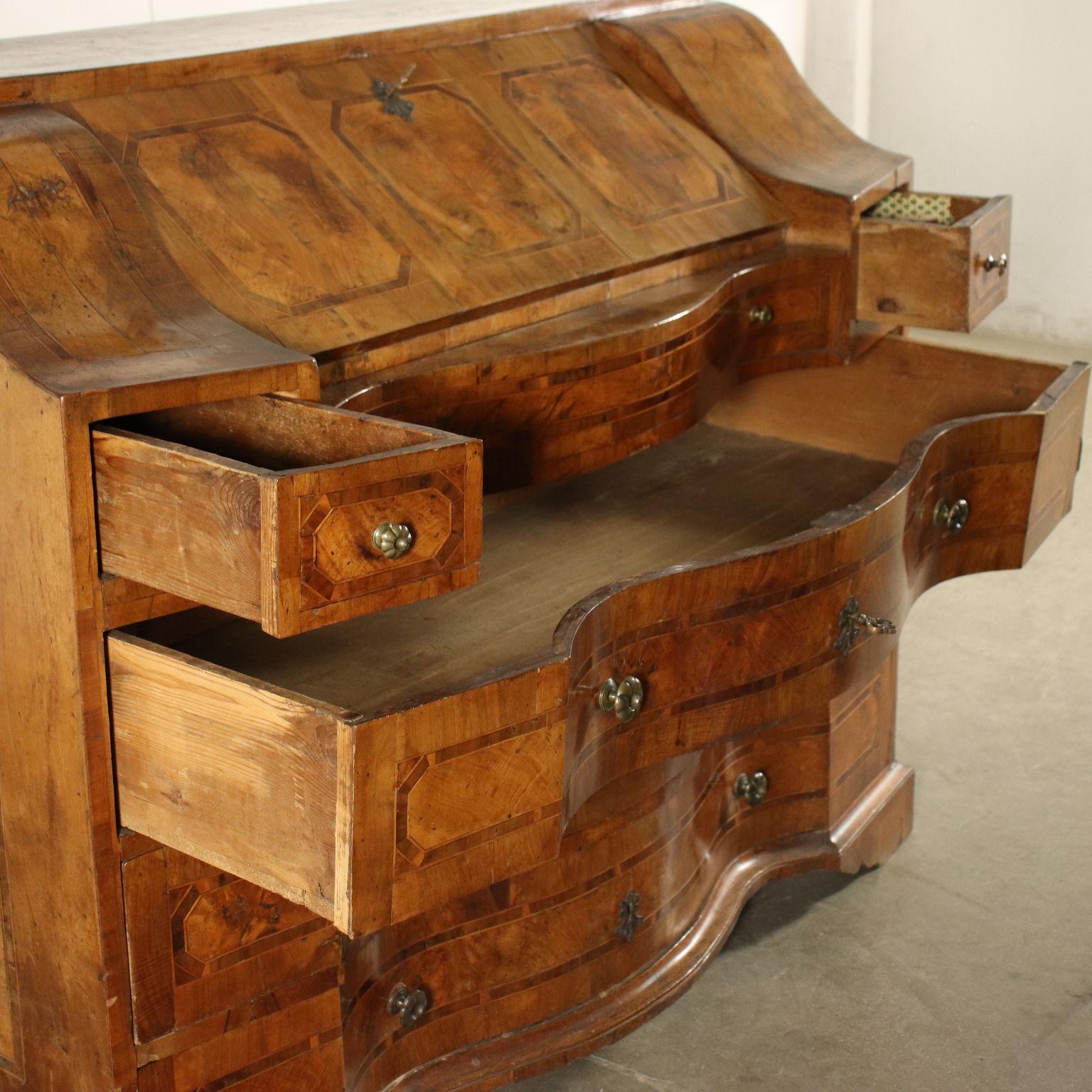 Baroque Barocchetto Drop-Leaf Secretaire High Veneto, Italy, 18th Century