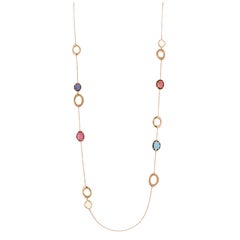 Barocco - Bracelet en or rose pour elle - Tourmaline rose, diamant 18k, topaze bleue, opale