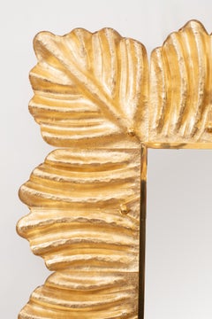 Barocco style Gilded Leaf Murano Glass Mirror, in stock