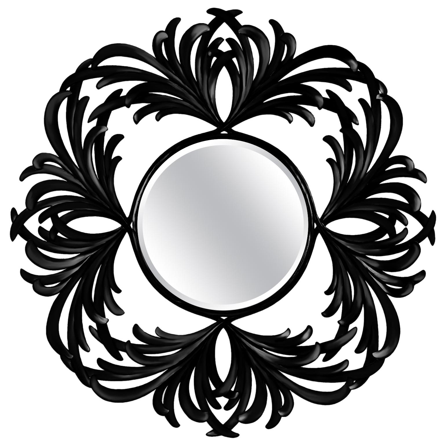 Baroco Mirror in Solid Mahogany Wood For Sale