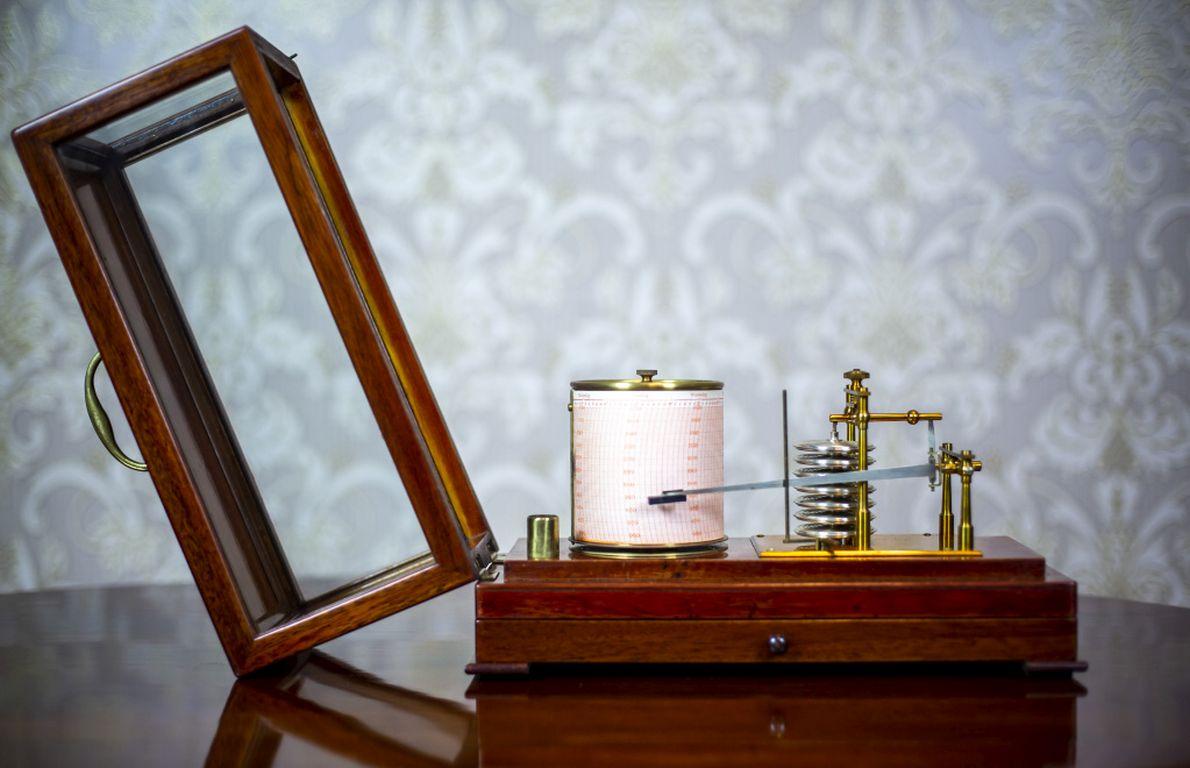 Fruitwood Barograph from the Turn of the 19th and 20th Centuries
