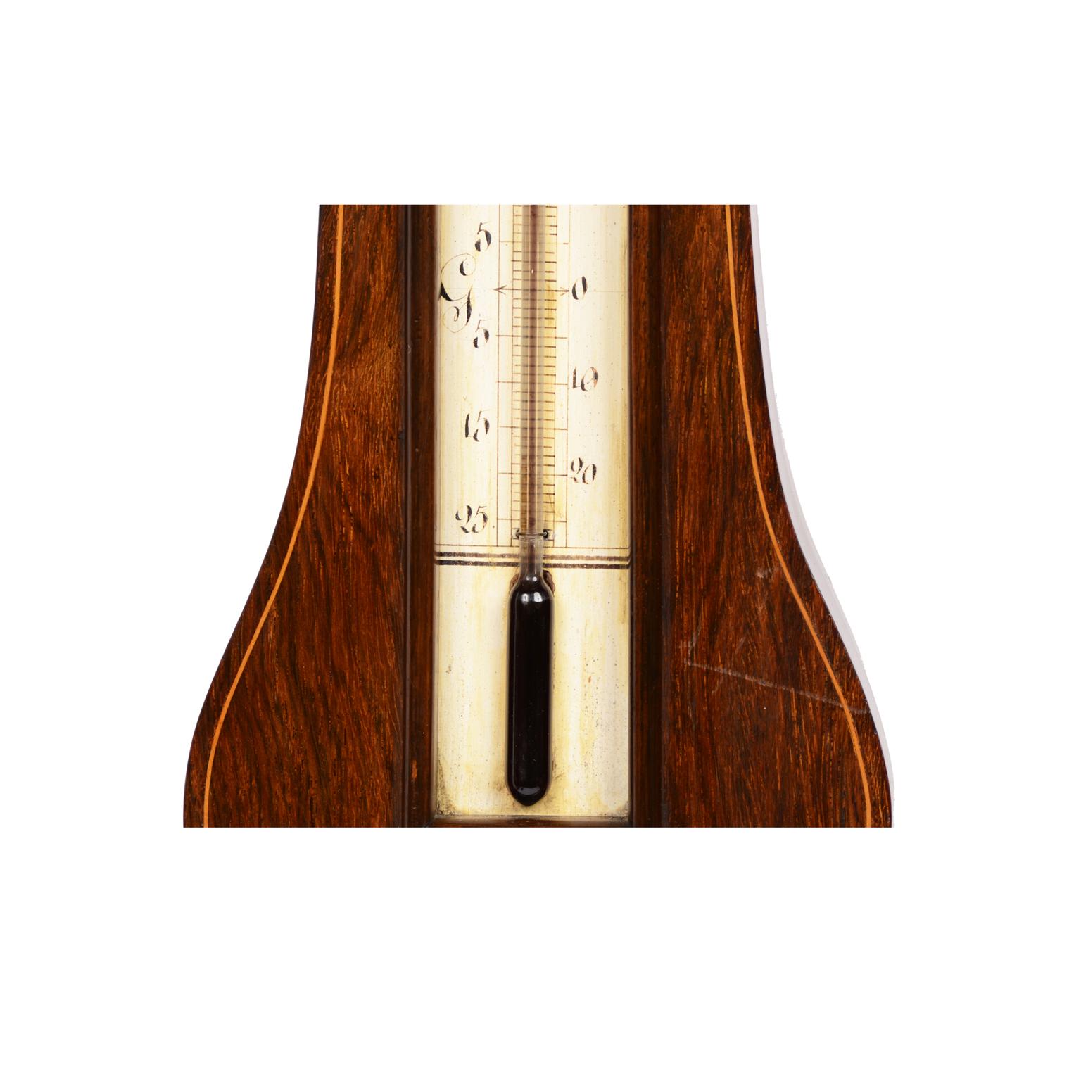 Feench Barometer, antikes wissenschaftliches Instrument, Wettermessgerät, 19. Jahrhundert  (Holz) im Angebot