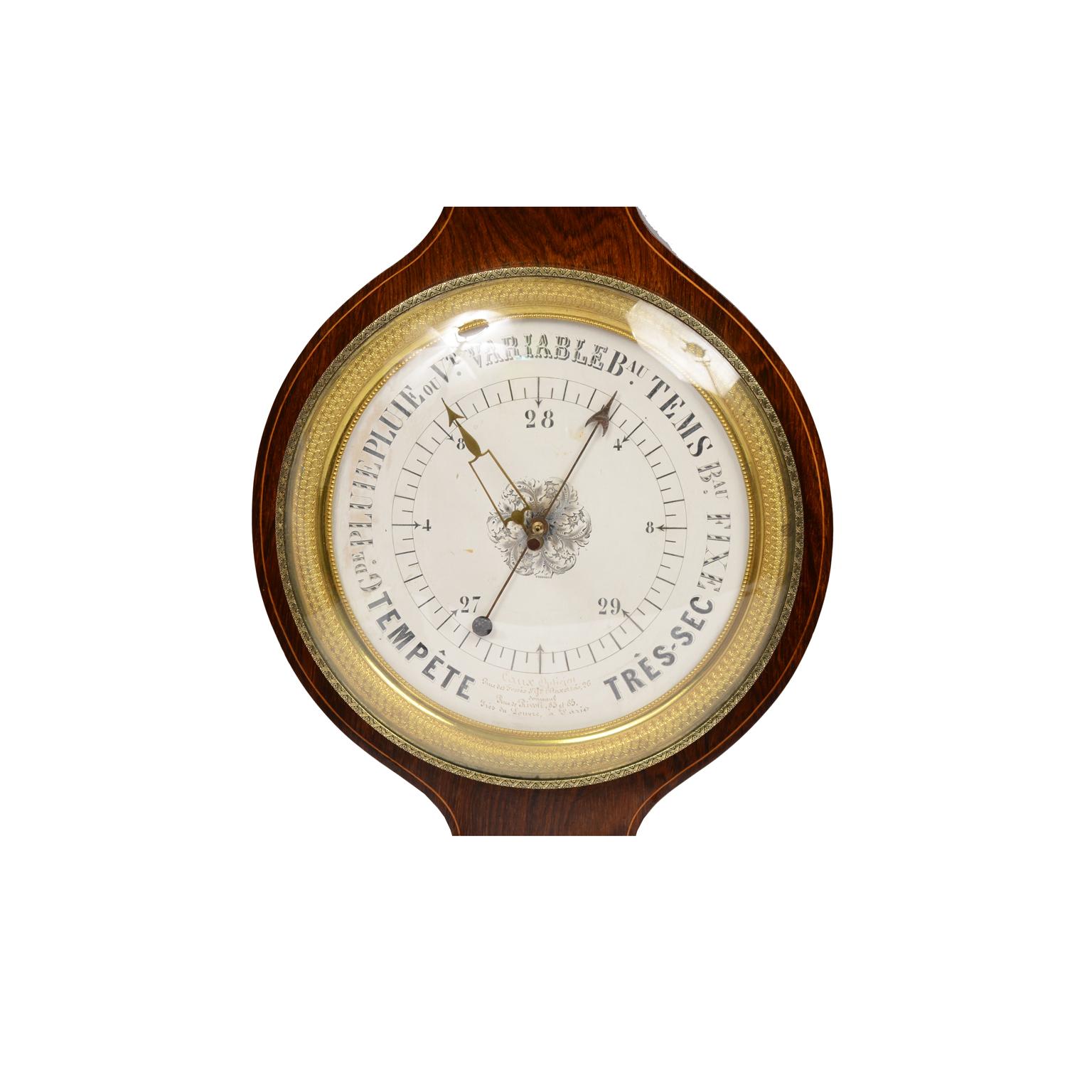 Feench Barometer, antikes wissenschaftliches Instrument, Wettermessgerät, 19. Jahrhundert  im Angebot 2