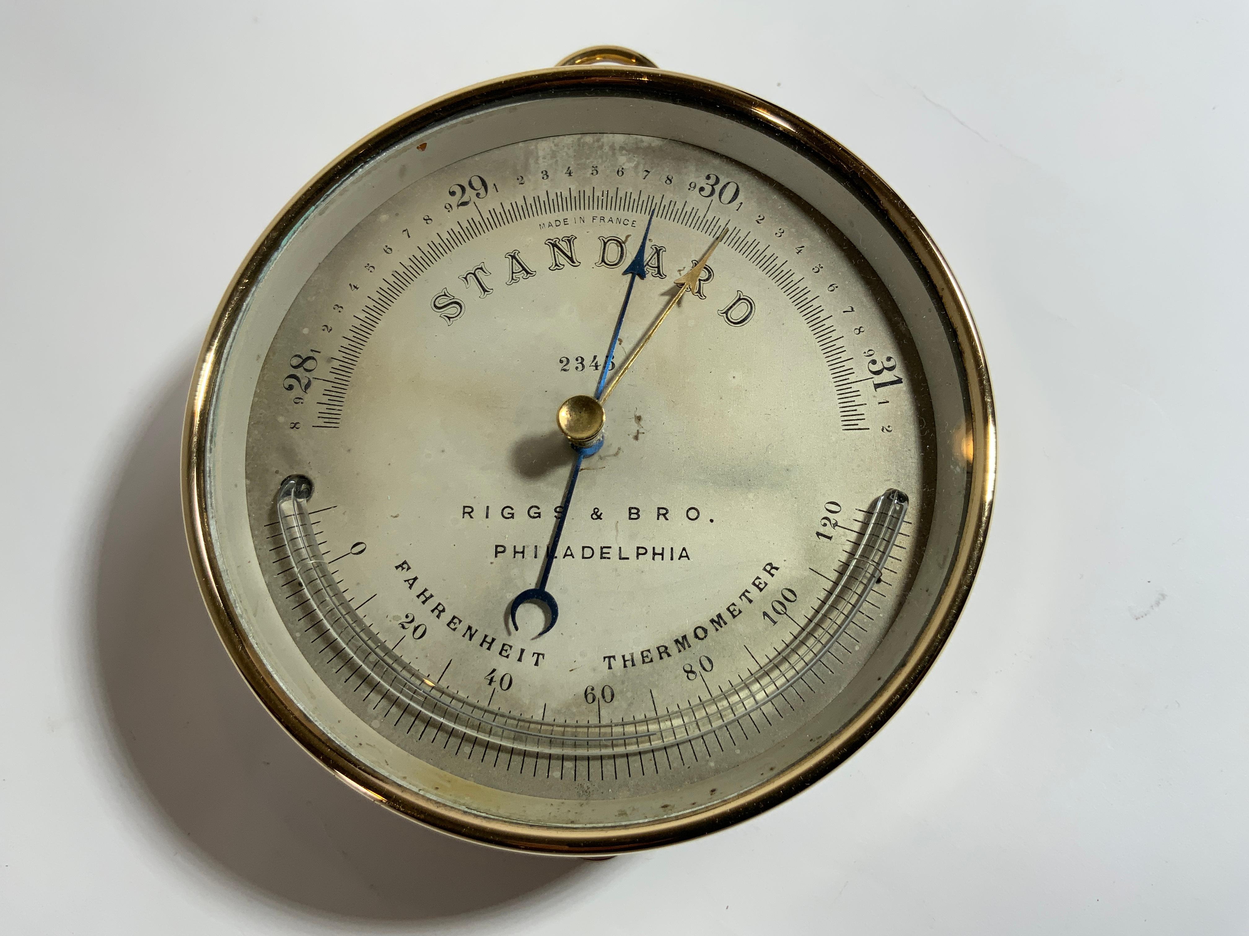 Late 20th Century Barometer from Riggs & Brother of Philadelphia